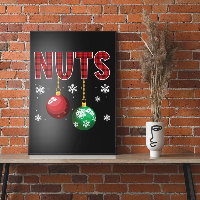 Chest Nuts Matching Chestnuts Funny Christmas Couples Nuts Poster