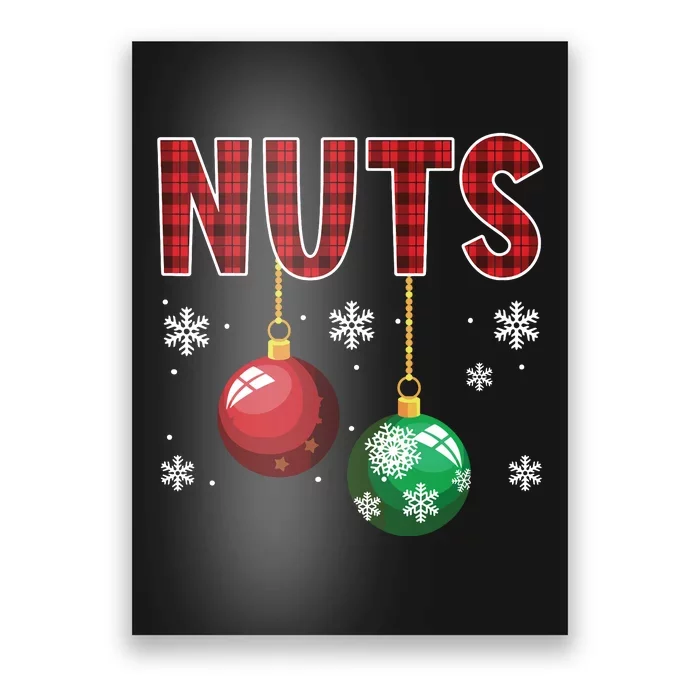 Chest Nuts Matching Chestnuts Funny Christmas Couples Nuts Poster