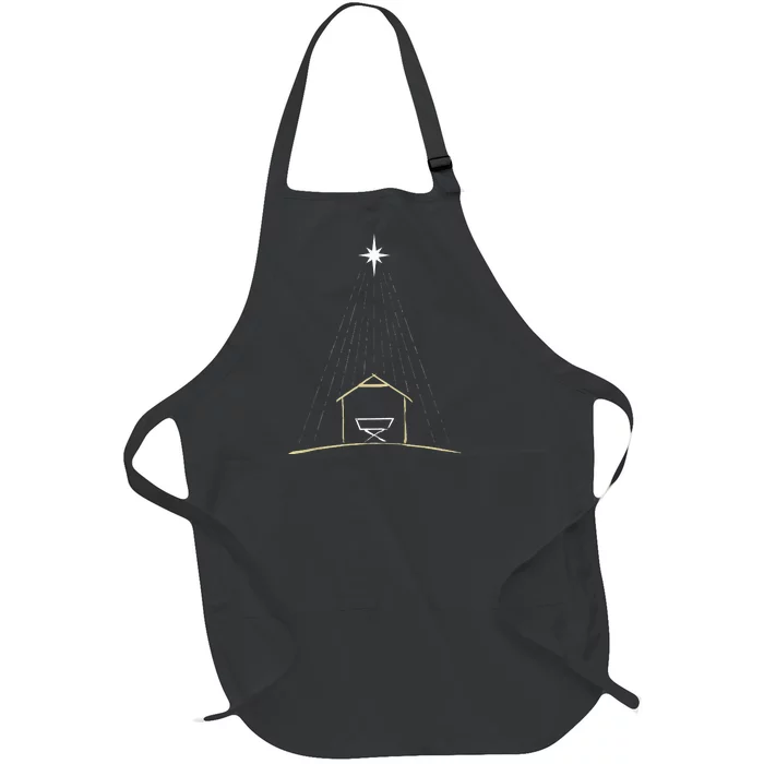 Christmas Nativity Manger Full-Length Apron With Pocket