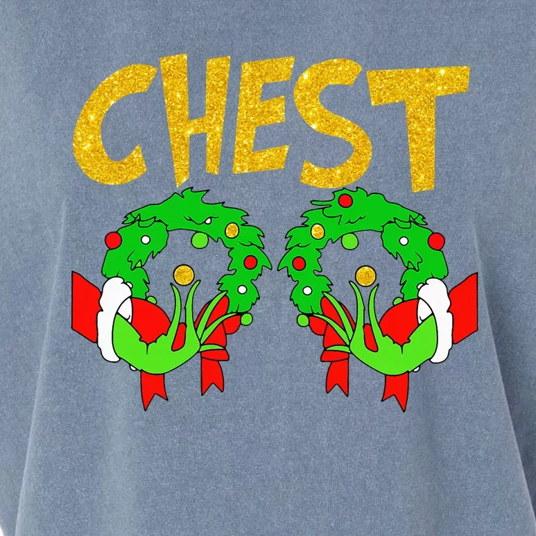 Chest Nuts Matching Chestnuts Funny Christmas Couples Chest Garment-Dyed Women's Muscle Tee