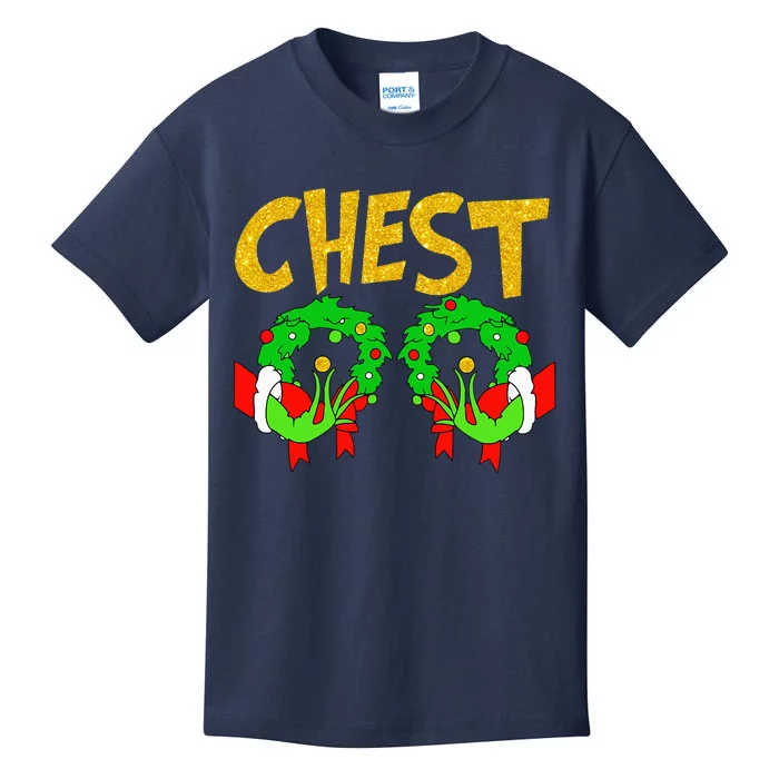 Chest Nuts Matching Chestnuts Funny Christmas Couples Chest Kids T-Shirt