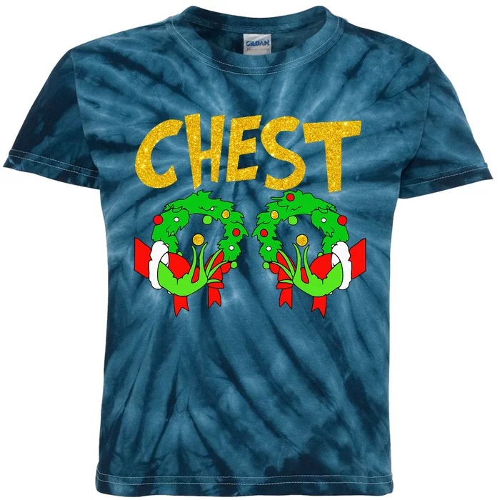 Chest Nuts Matching Chestnuts Funny Christmas Couples Chest Kids Tie-Dye T-Shirt