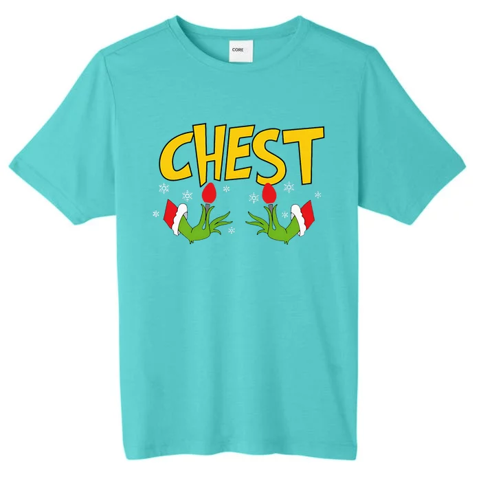 Chest Nuts Matching Chestnuts Funny Christmas Couples Chest ChromaSoft Performance T-Shirt