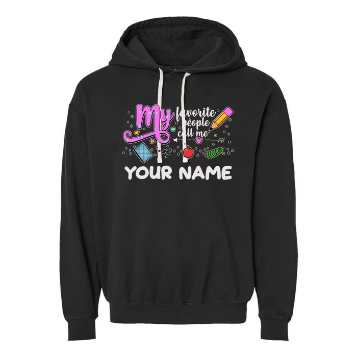 Custom Name My Favorite People Call Me Garment-Dyed Fleece Hoodie