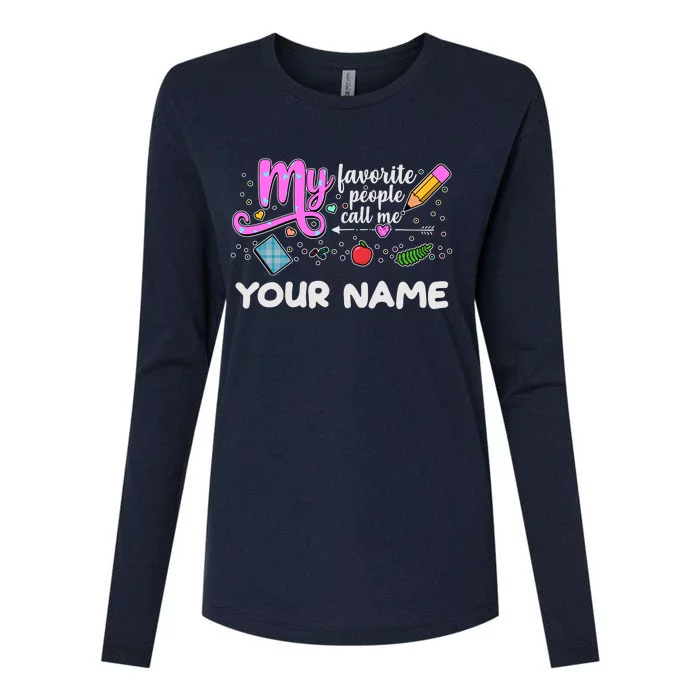 Custom Name My Favorite People Call Me Womens Cotton Relaxed Long Sleeve T-Shirt