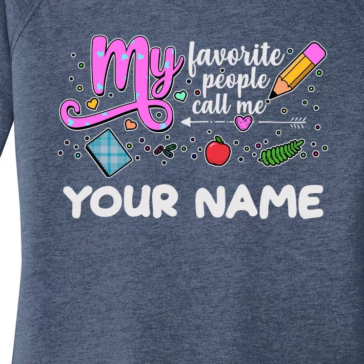 Custom Name My Favorite People Call Me Women's Perfect Tri Tunic Long Sleeve Shirt