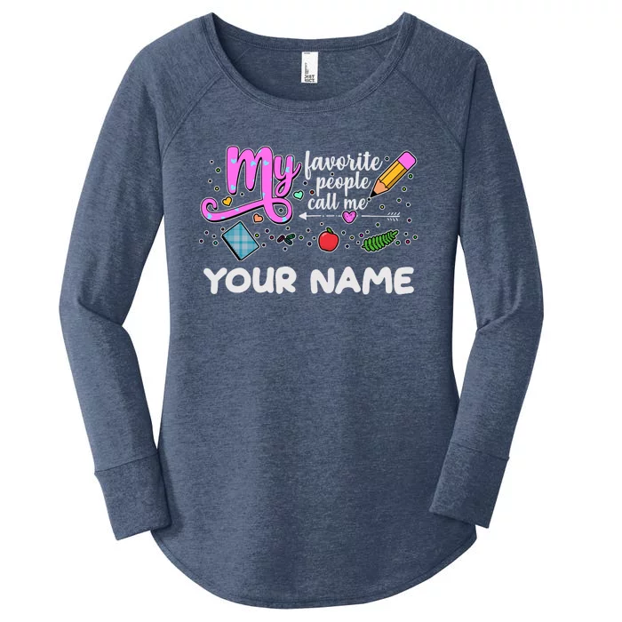 Custom Name My Favorite People Call Me Women's Perfect Tri Tunic Long Sleeve Shirt