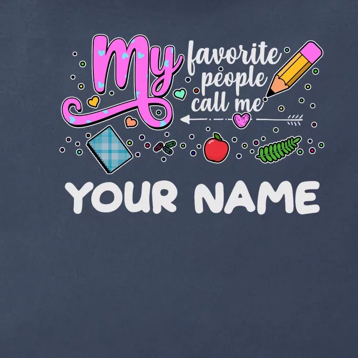 Custom Name My Favorite People Call Me Zip Tote Bag