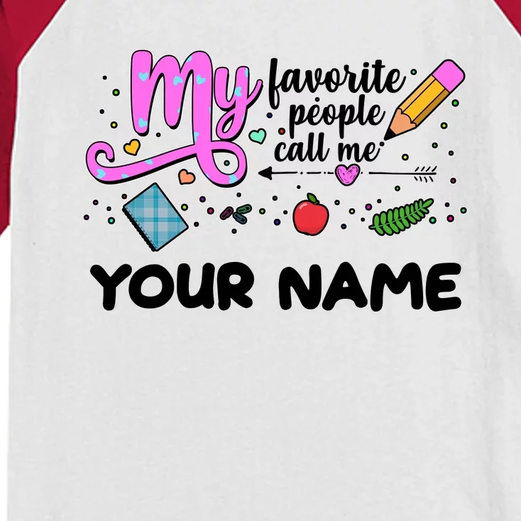 Custom Name My Favorite People Call Me Kids Colorblock Raglan Jersey