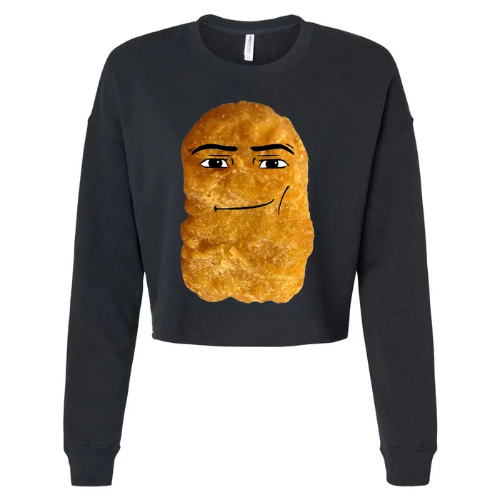 Chicken Nugget Meme Cropped Pullover Crew