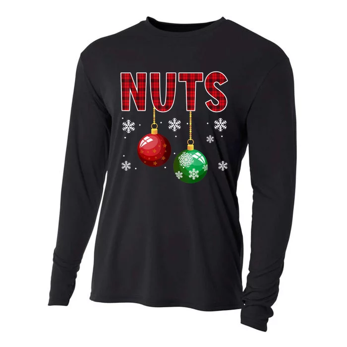 Chest Nuts Matching Chestnuts Funny Christmas Couples Nuts Cooling Performance Long Sleeve Crew