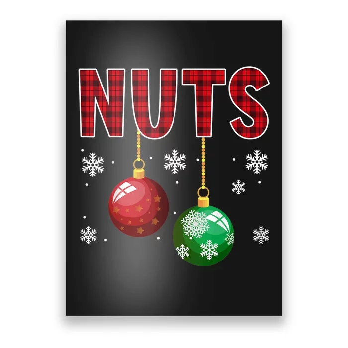 Chest Nuts Matching Chestnuts Funny Christmas Couples Nuts Poster