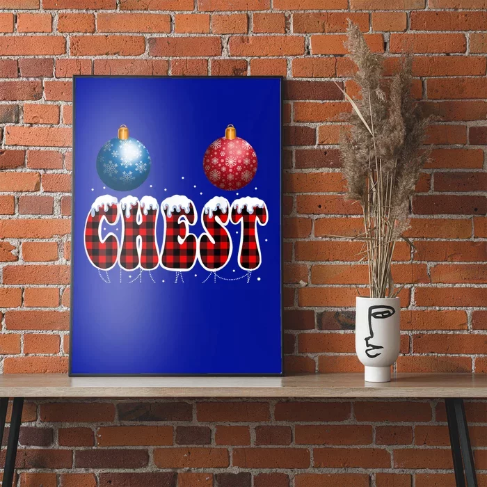 Chest Nuts Matching Chestnuts Funny Christmas Couples Nuts Cool Gift Poster