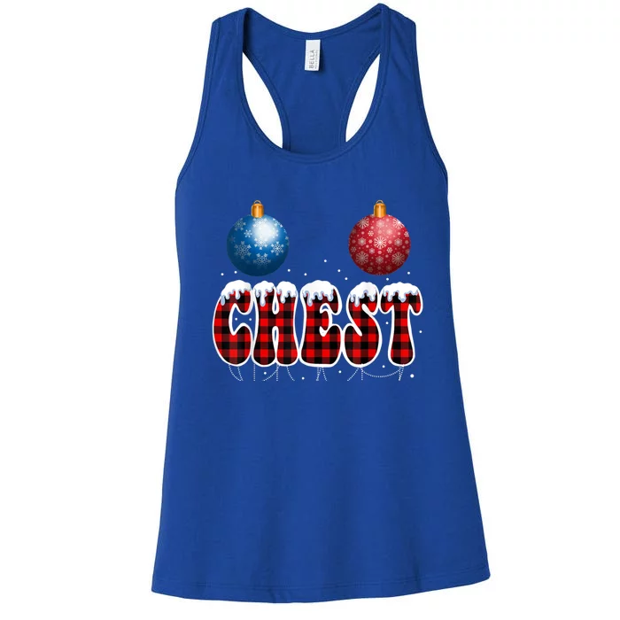 Chest Nuts Matching Chestnuts Funny Christmas Couples Nuts Cool Gift Women's Racerback Tank