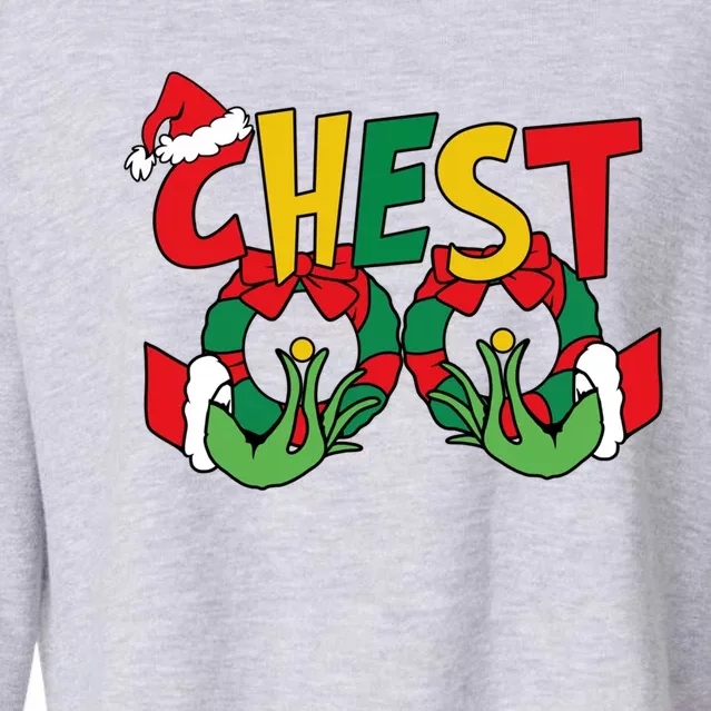 Chest Nuts Matching Chestnuts Funny Christmas Couples Nuts Gift Cropped Pullover Crew