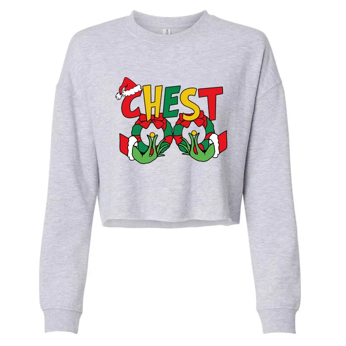 Chest Nuts Matching Chestnuts Funny Christmas Couples Nuts Gift Cropped Pullover Crew