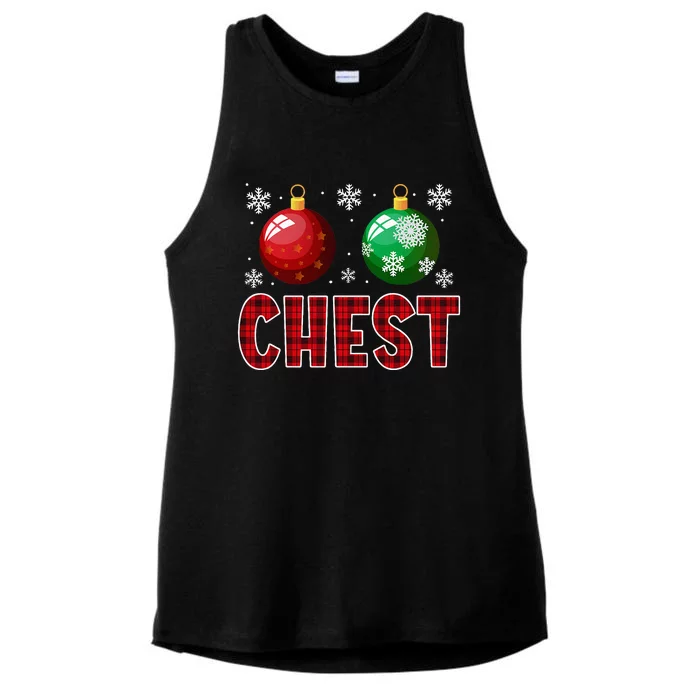 Chest Nuts Matching Chestnuts Funny Christmas Couples Xmas Ladies Tri-Blend Wicking Tank