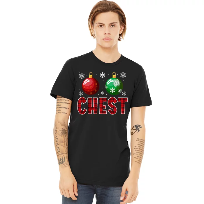 Chest Nuts Matching Chestnuts Funny Christmas Couples Xmas Premium T-Shirt