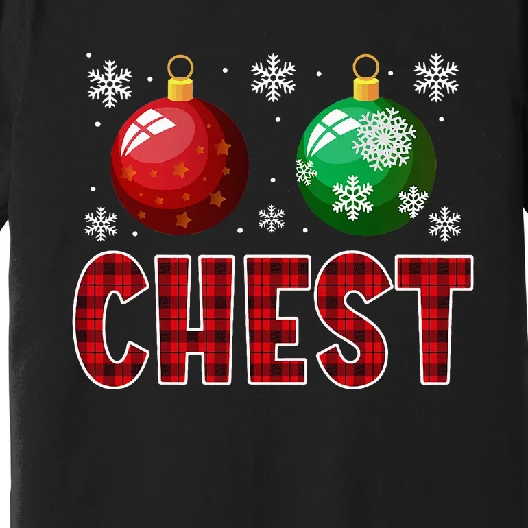 Chest Nuts Matching Chestnuts Funny Christmas Couples Xmas Premium T-Shirt