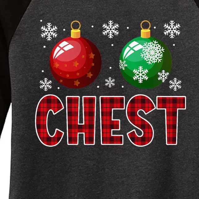 Chest Nuts Matching Chestnuts Funny Christmas Couples Xmas Women's Tri-Blend 3/4-Sleeve Raglan Shirt