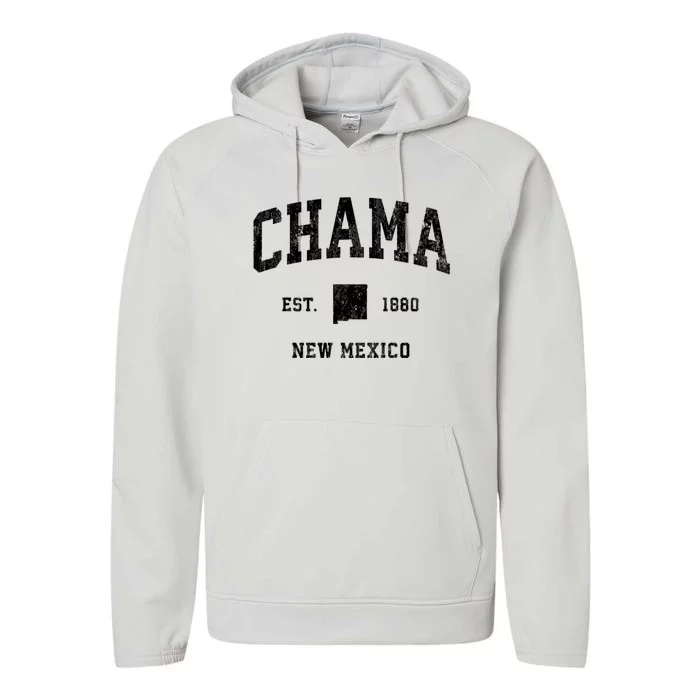 Chama New Mexico Nm Vintage Athletic Performance Fleece Hoodie