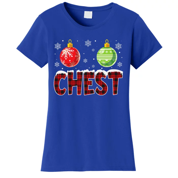 Chest Nuts Matching Chestnuts Funny Christmas Couples Chest Cute Women's T-Shirt