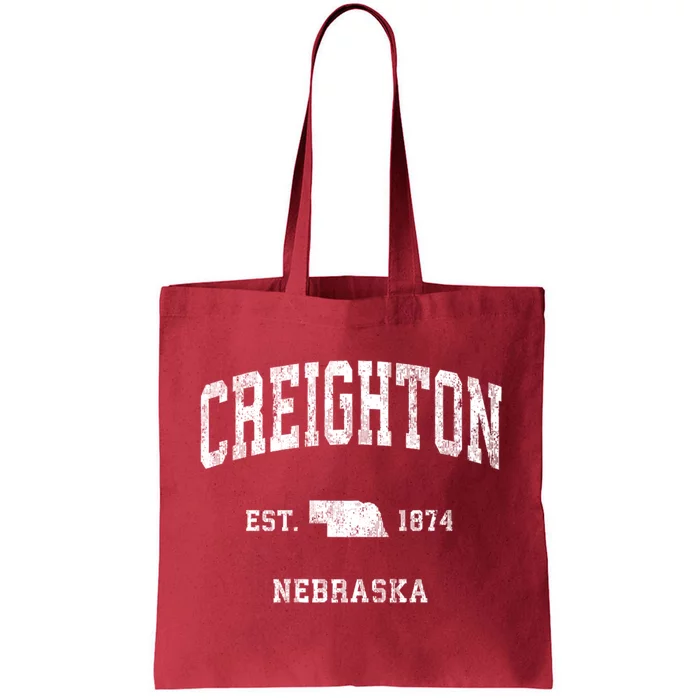 Creighton Nebraska Ne Vintage Established Athletic Sports Design Tote Bag