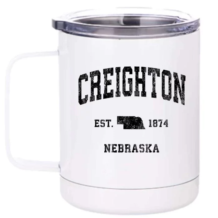 Creighton Nebraska Ne Vintage Established Athletic Sports Design Front & Back 12oz Stainless Steel Tumbler Cup