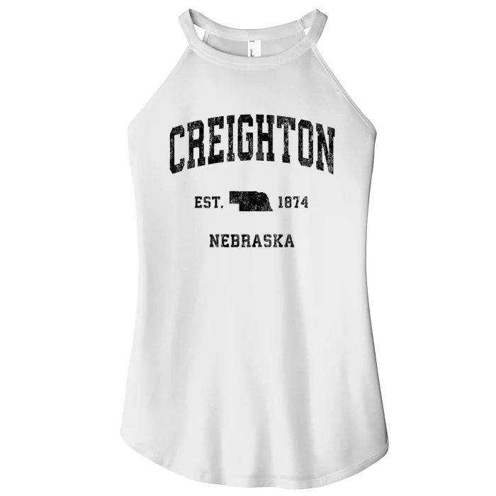 Creighton Nebraska Ne Vintage Established Athletic Sports Design Women’s Perfect Tri Rocker Tank