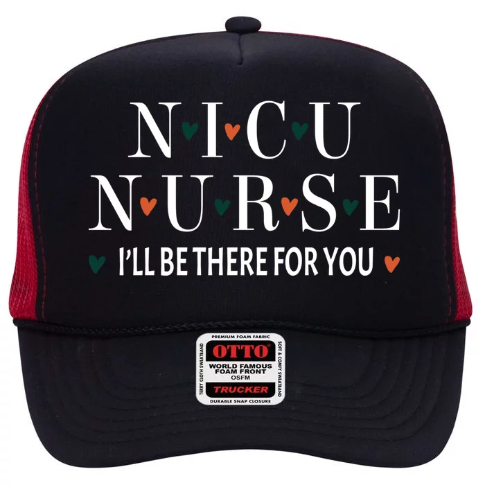 Cute Nicu Nurse Squad Pediatric Icu Neonatal Rn Funny Gift High Crown Mesh Trucker Hat