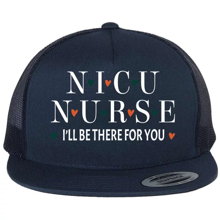 Cute Nicu Nurse Squad Pediatric Icu Neonatal Rn Funny Gift Flat Bill Trucker Hat