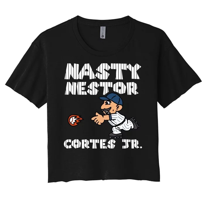 Cute Nasty Nestor Cortes Jr Baseball Legend Catch Ball Women's Crop Top Tee