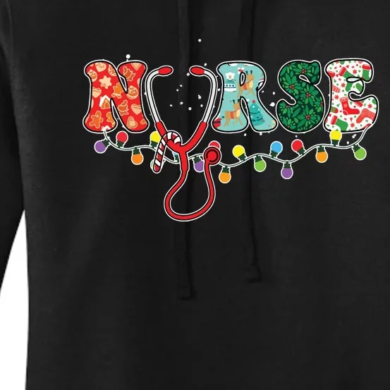 Christmas Nurse Nursing Cute Health Worker Christmas Pattern Women's Pullover Hoodie