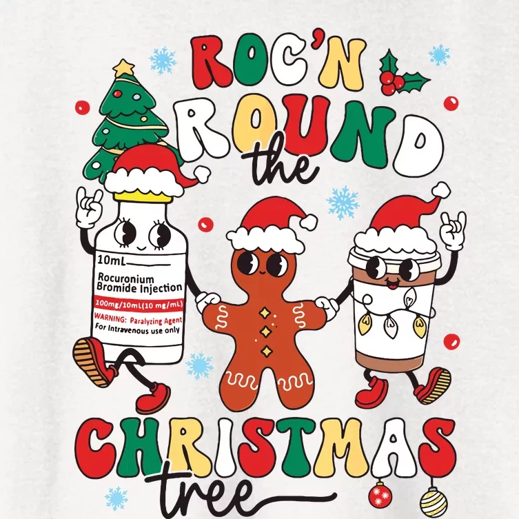 Christmas Nurse Nursing Rocn Around The Christmas Tree Women's Crop Top Tee