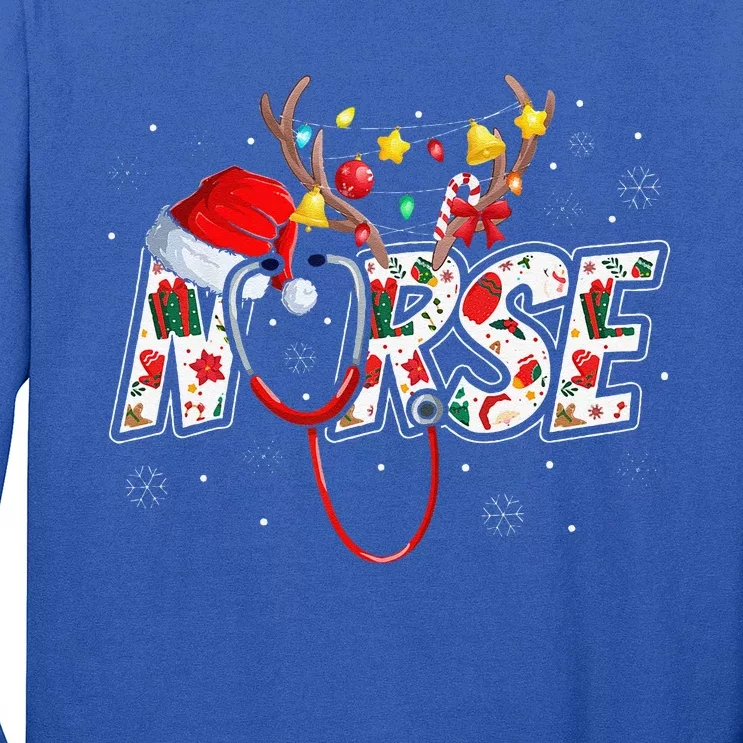 Christmas Nurse Nursing Cute Health Worker Christmas Pattern Long Sleeve Shirt