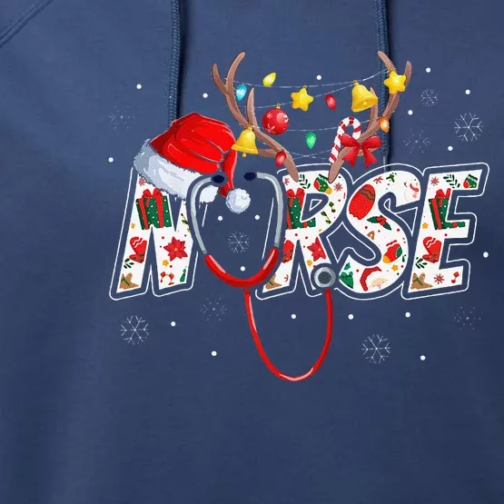 Christmas Nurse Nursing Cute Health Worker Christmas Pattern Performance Fleece Hoodie