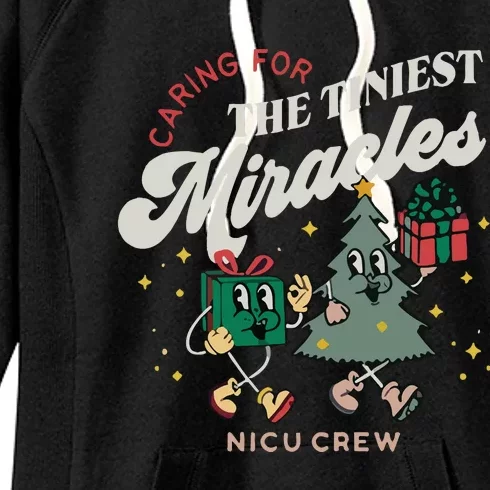 Christmas NICU Nurse Tiniest Miracles Winter Xmas Neonatal ICU Rn Women's Fleece Hoodie