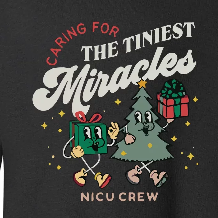 Christmas NICU Nurse Tiniest Miracles Winter Xmas Neonatal ICU Rn Toddler Sweatshirt