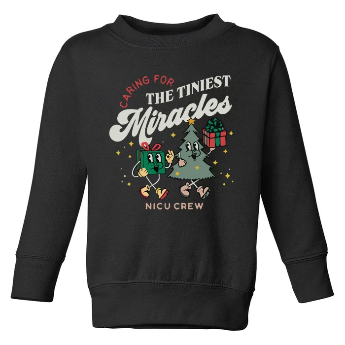 Christmas NICU Nurse Tiniest Miracles Winter Xmas Neonatal ICU Rn Toddler Sweatshirt