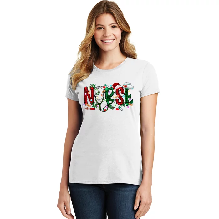 Christmas Nurse Nursing Holiday Matching Team Women's T-Shirt