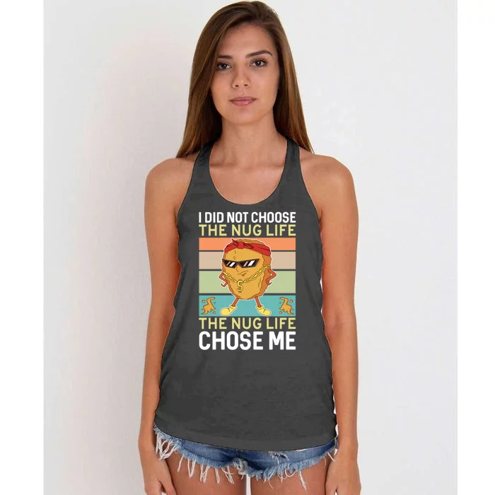 Chicken Nugget Nug Life Lovers Tender Funny Gangster Women's Knotted Racerback Tank