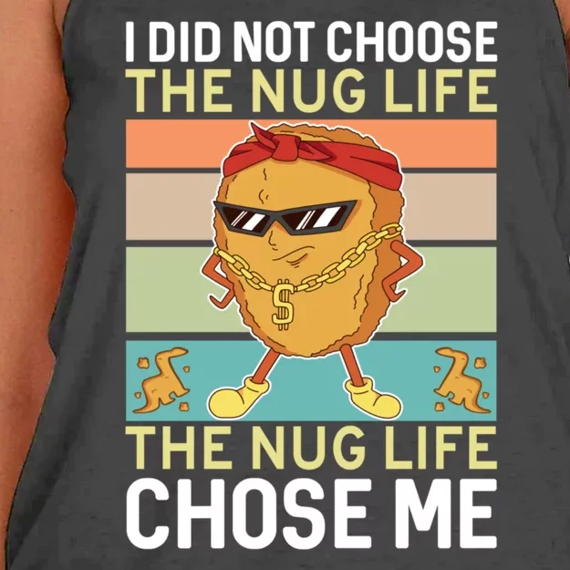 Chicken Nugget Nug Life Lovers Tender Funny Gangster Women's Knotted Racerback Tank