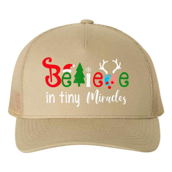 Christmas NICU Nurse Believe In Tiny Miracles Funny Funny Yupoong Adult 5-Panel Trucker Hat