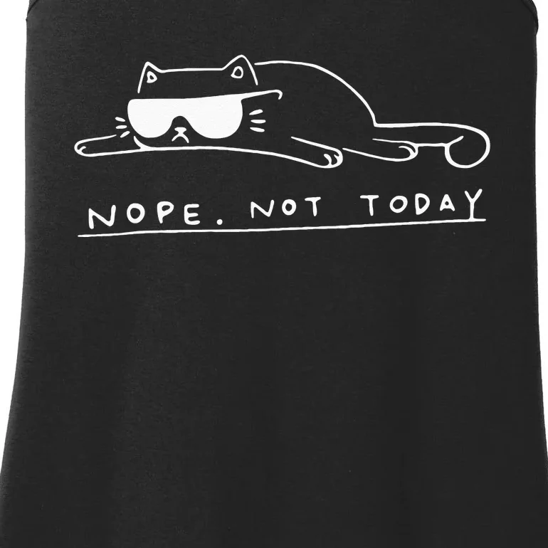 Cat Nope Not Today Ladies Essential Tank