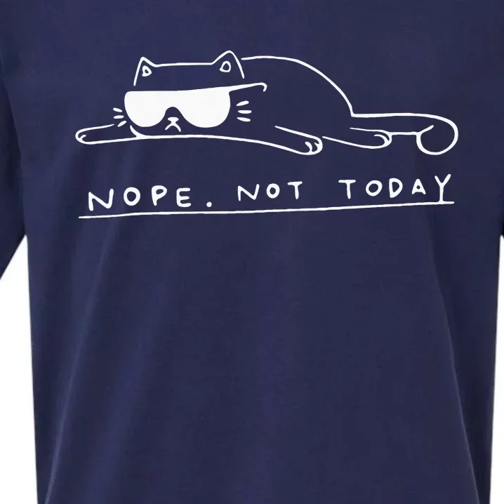 Cat Nope Not Today Sueded Cloud Jersey T-Shirt