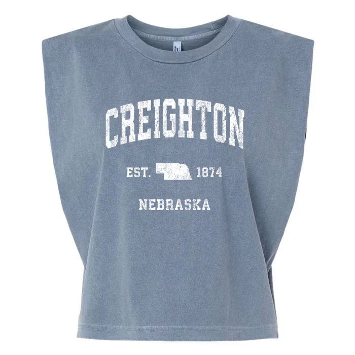 Creighton Nebraska Ne Vintage Athletic Sports Garment-Dyed Women's Muscle Tee