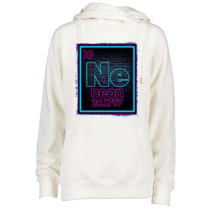 Cool NE Neon Light Periodic Table Element Womens Funnel Neck Pullover Hood