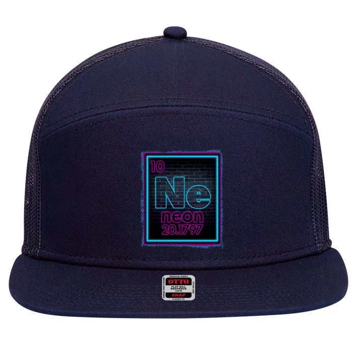 Cool NE Neon Light Periodic Table Element 7 Panel Mesh Trucker Snapback Hat