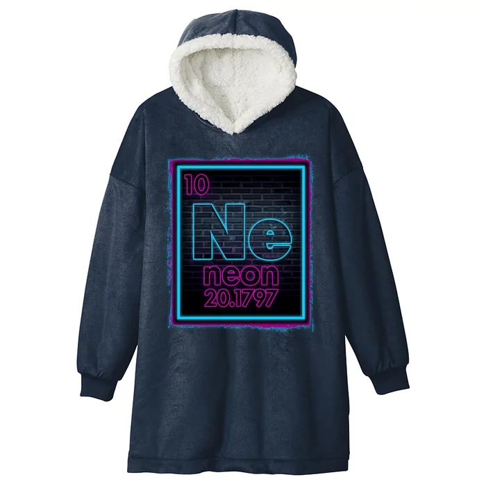 Cool NE Neon Light Periodic Table Element Hooded Wearable Blanket