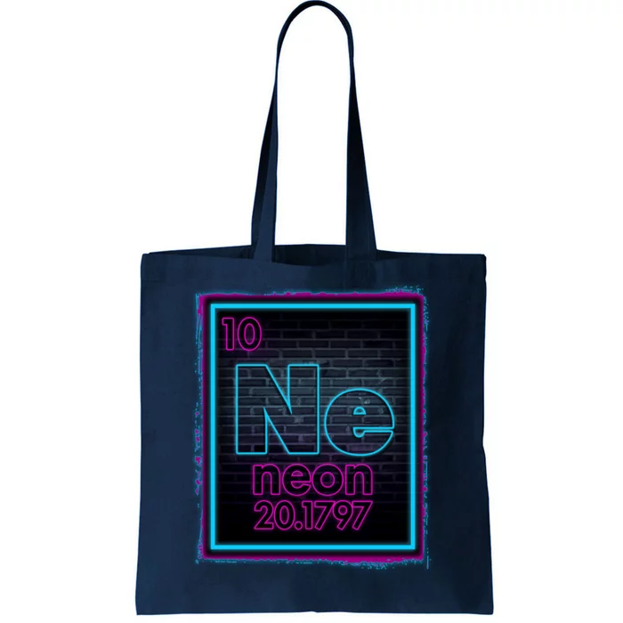 Cool NE Neon Light Periodic Table Element Tote Bag